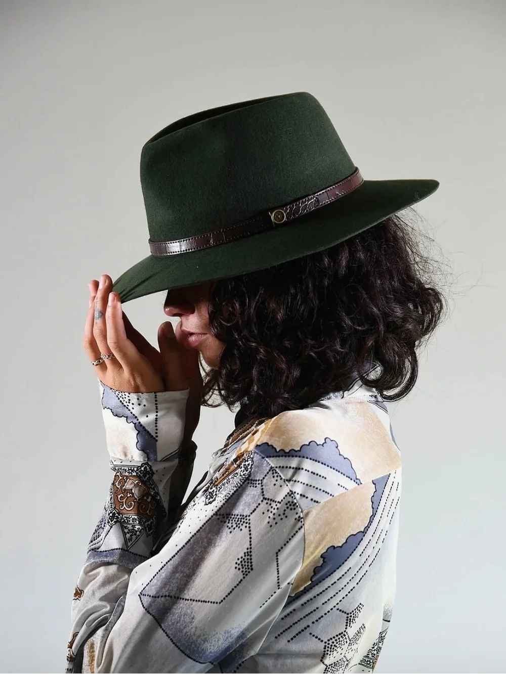 NWT Fallen Broken Street S/M Unisex Forest Green Dingo Wool Felt Hat Australia